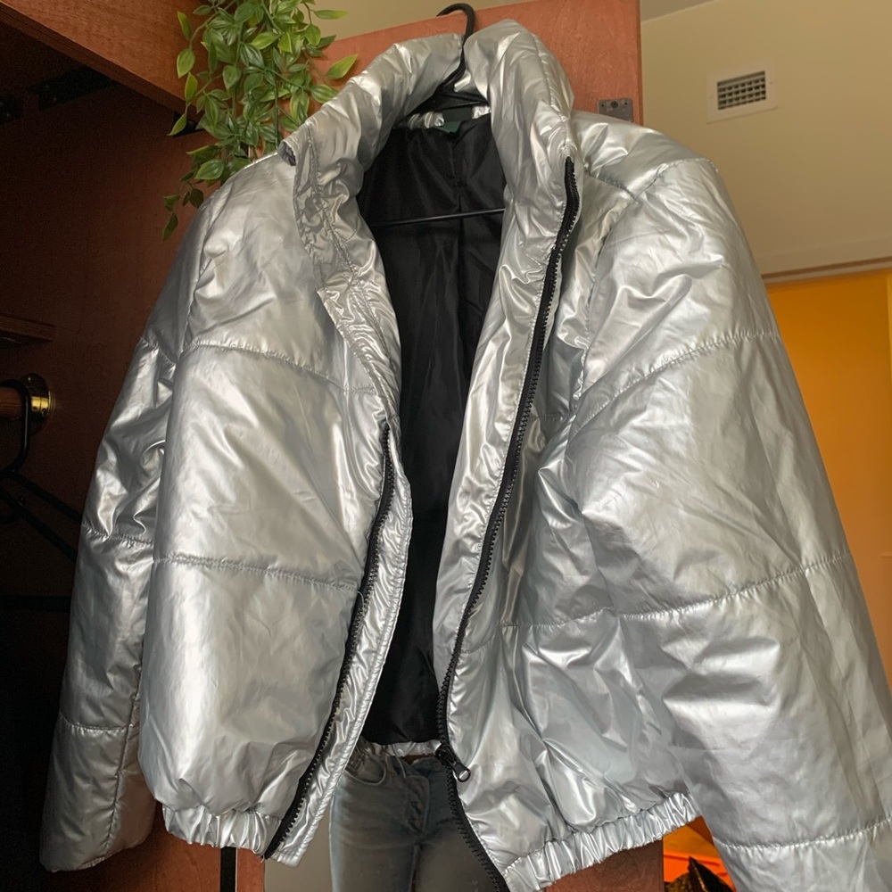 Chrome Silver Puffer Jacket